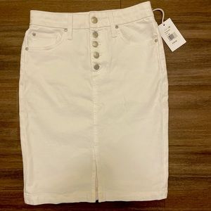 Joe’s Jeans white mid length denim skirt